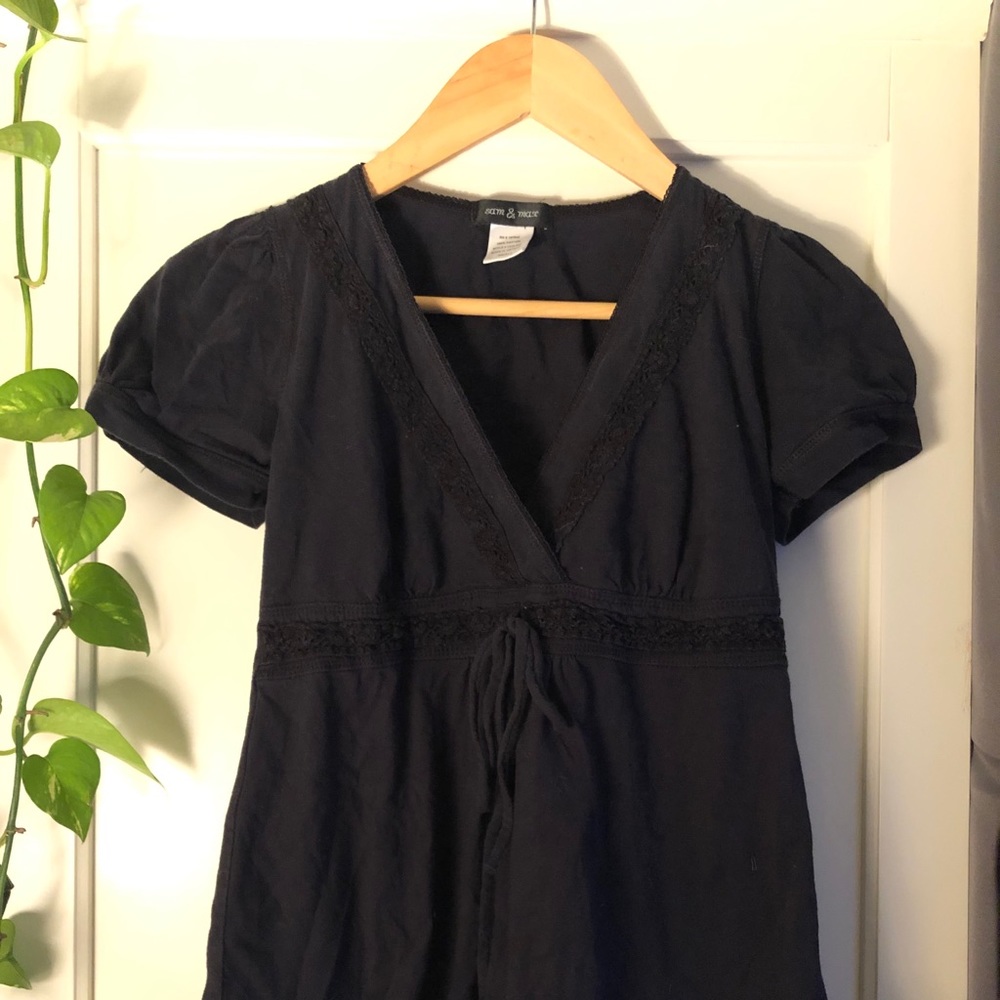 Black V-Neck Top